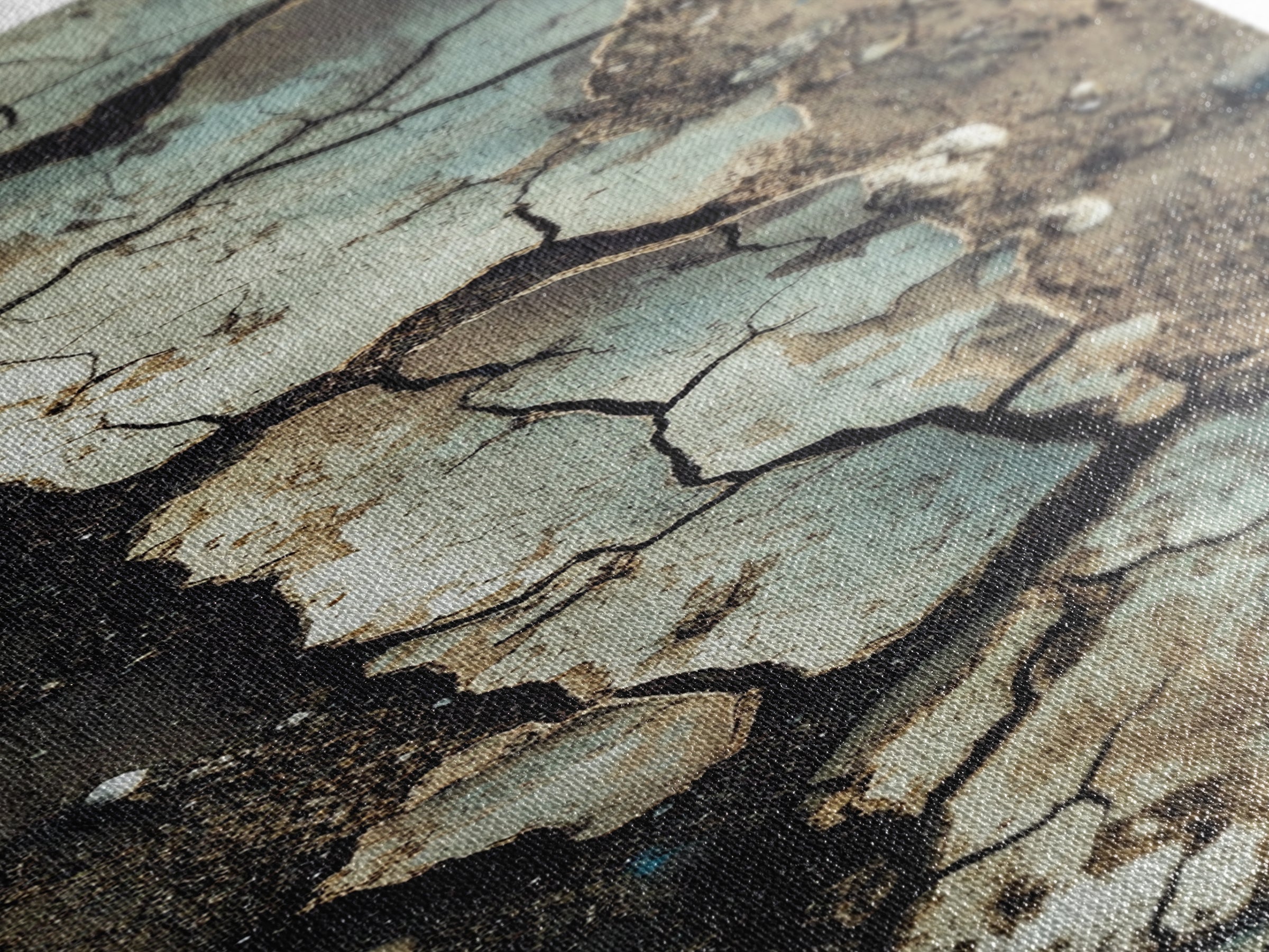 Cracked Earth, Textured Art, Wabi Sabi Art, Canvas Print, Geometric Wall Art, Abstract Landscape, Earth Tones