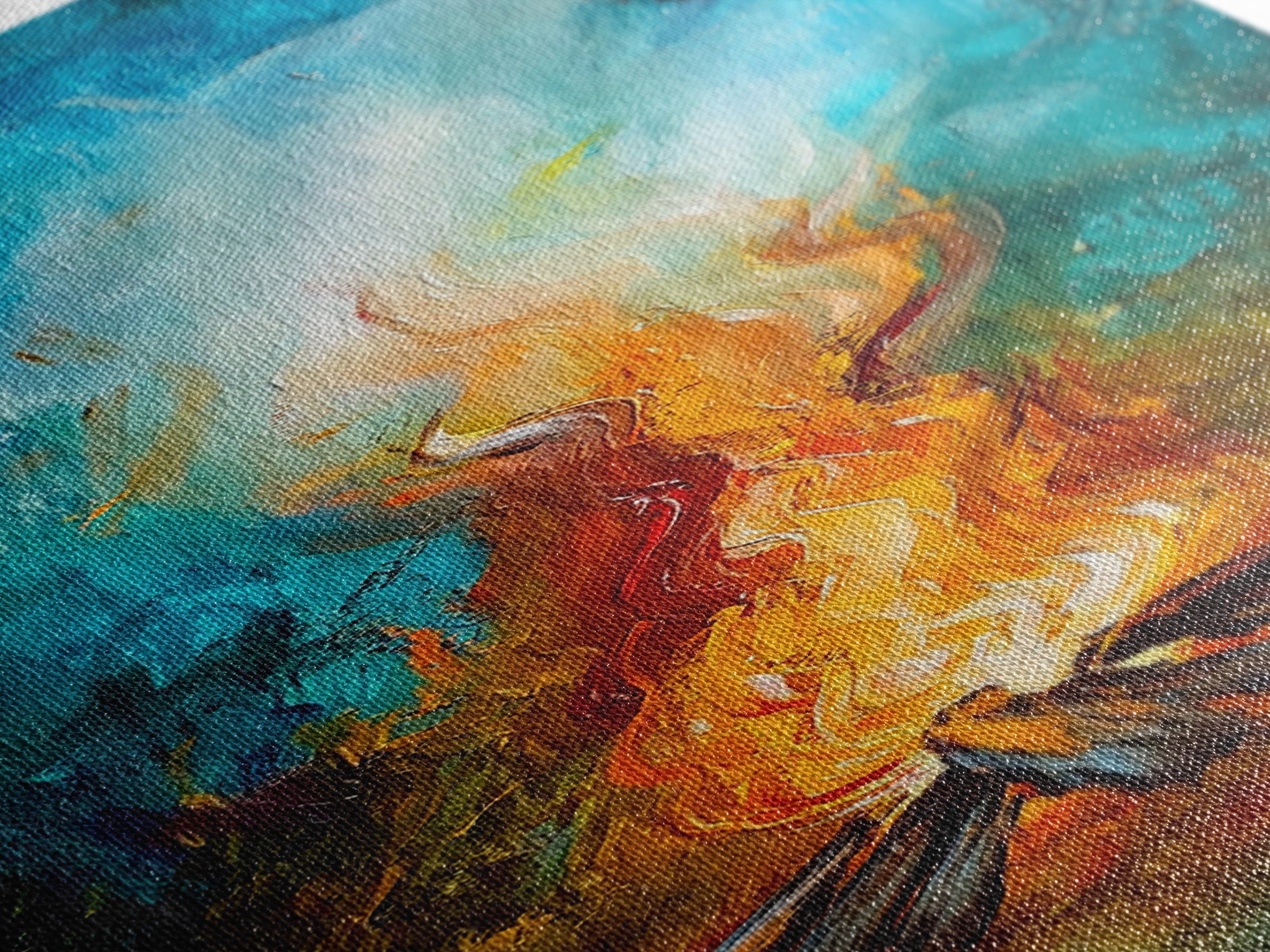 Cozy Campfire, rustic decor, autumn painting, moody art, forest at dusk painting, wabi sabi art, framed canvas print, vertical wall art