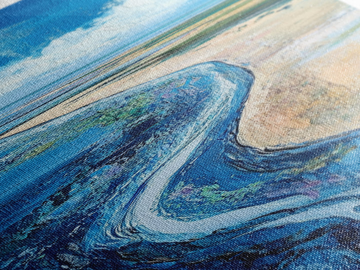 Coastal Shore, coastal landscape art, framed canvas print, Ireland painting, beach art, nautical decor, panoramic painting