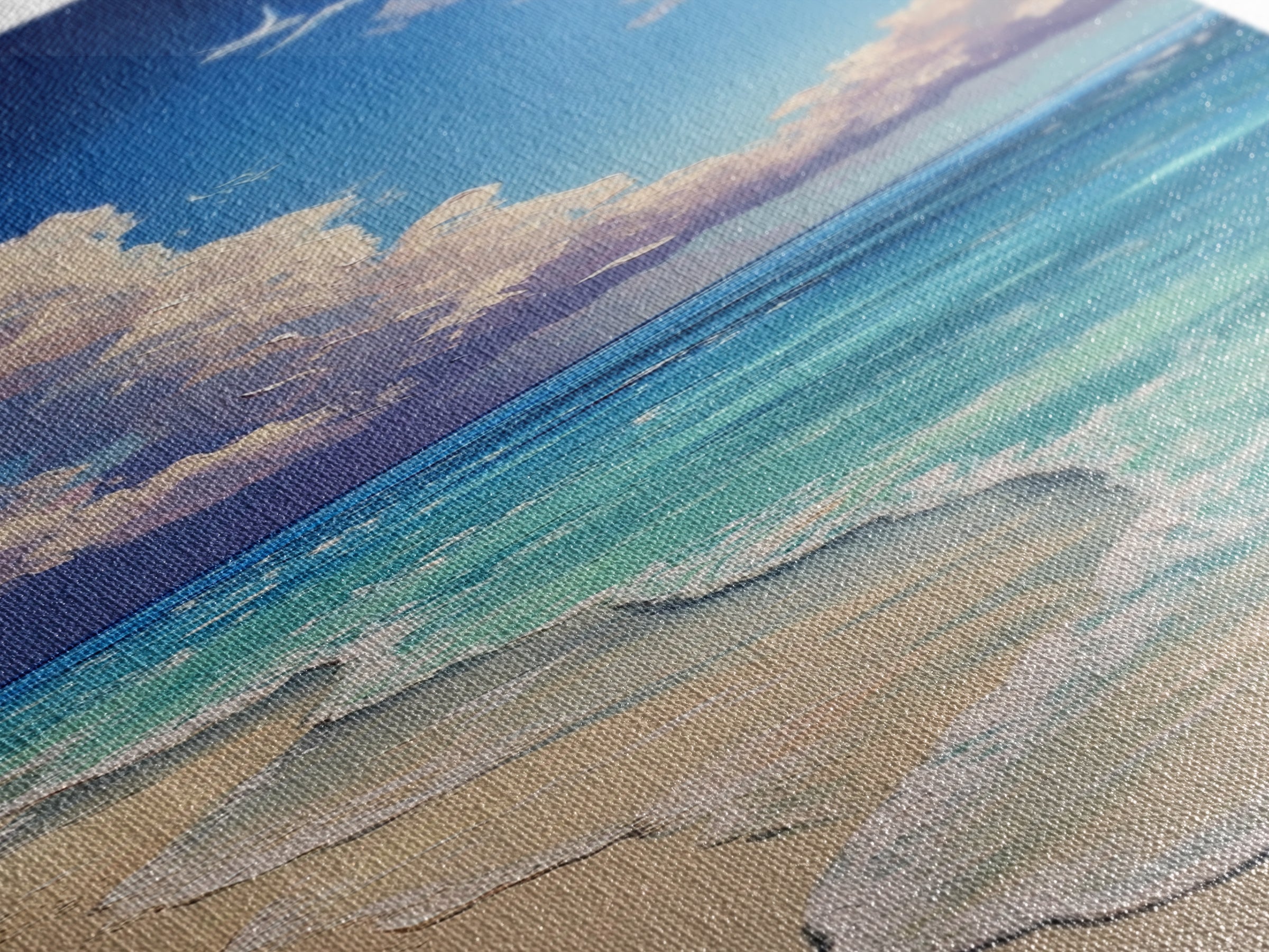 Beach Painting, Coastal Landscape Art, Ocean Waves, Nautical Wall Art, Seascape Painting, Canvas Print, Coastal Decor, Gift Idea