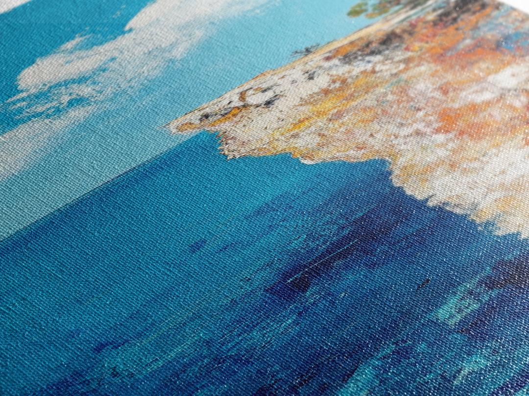 Cliff Edge Painting, Rustic Wall Art, Nautical Wall Art, Coastal Landscape Art, Canvas Print, Above Sofa Art, Living Room Art, Gift Idea