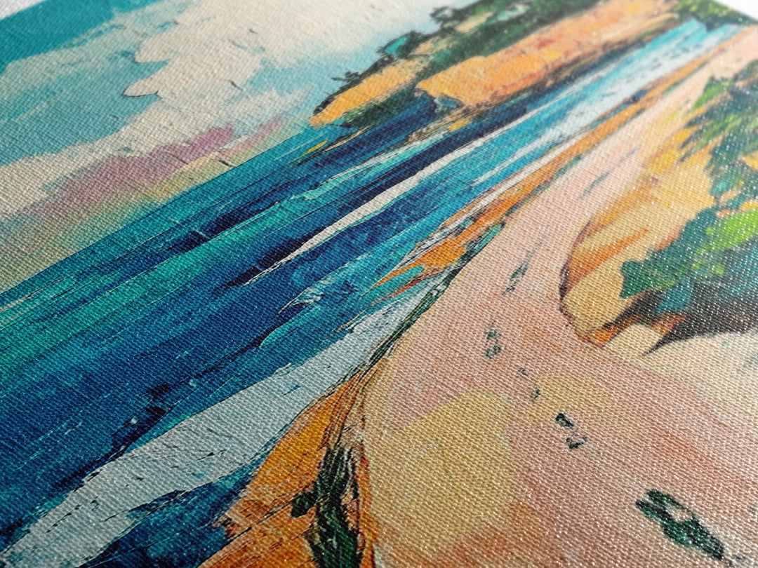 Coastal Cliffs, painting morro bay, surf wall art, seascape painting, coastal wall art, nautical decor, living room art, canvas print