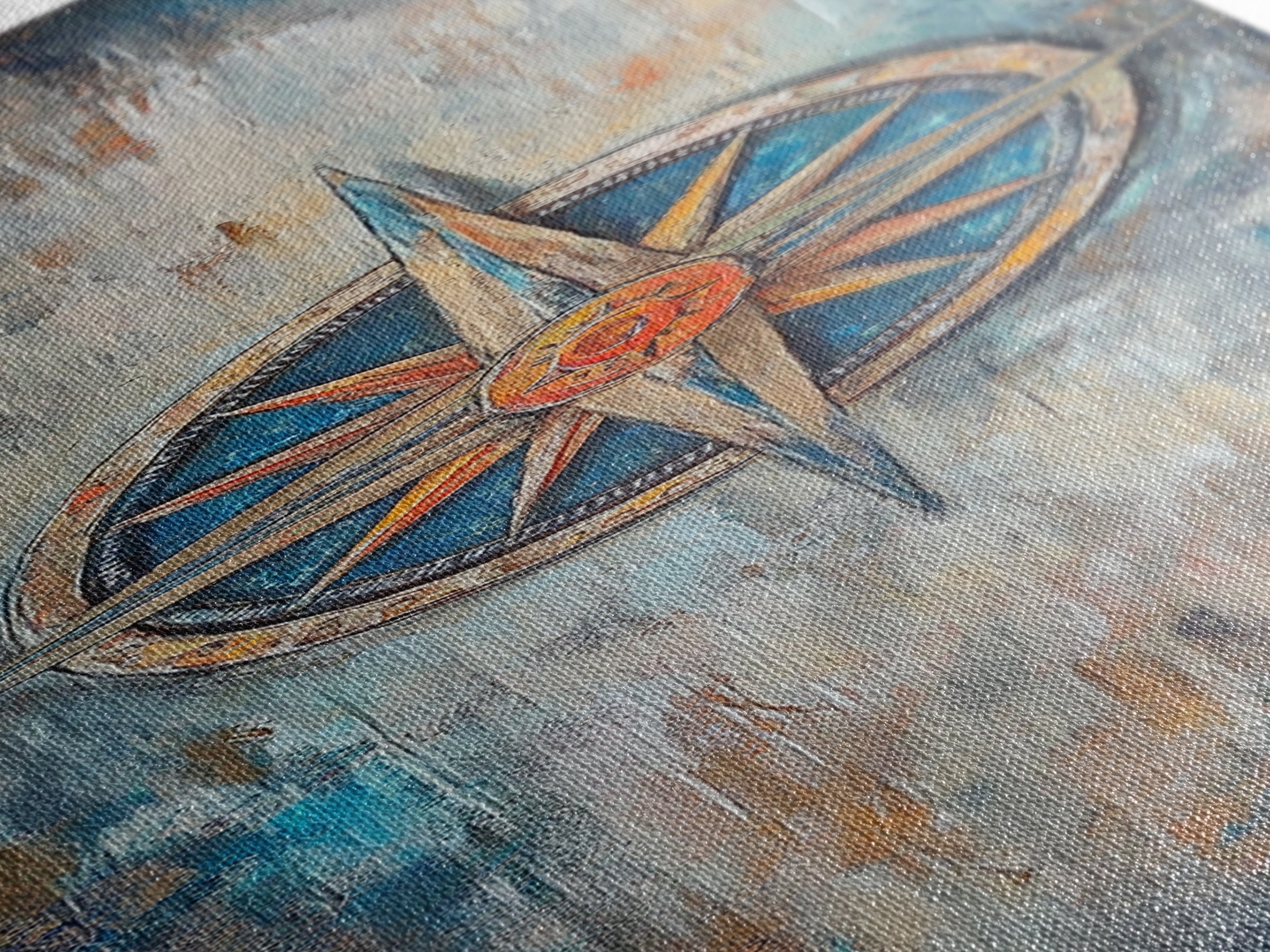 Compass, compass wall art, rustic wall art, nautical decor, farmhouse art, southwest wall art, gift idea for him, framed canvas print