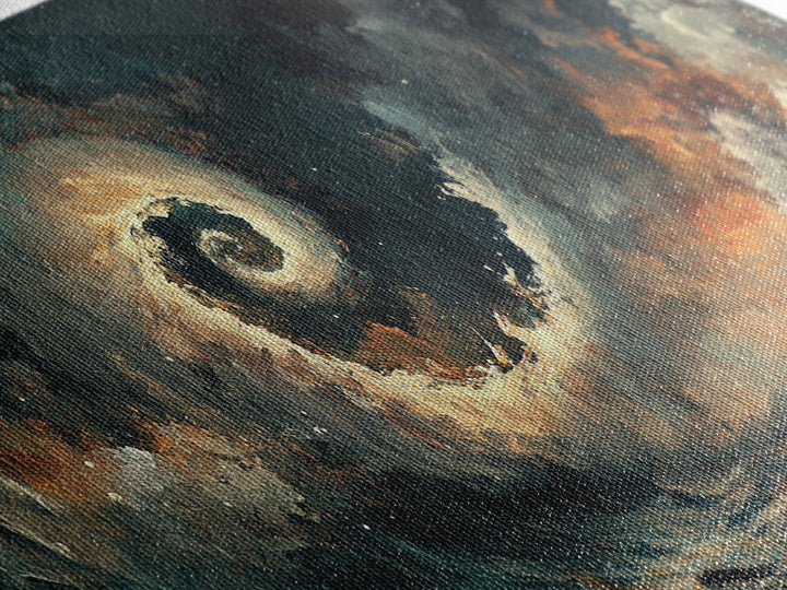 Ocean Storm, moody art, seascape painting, nautical wall art, Ozymandias art, extra wide art, dramatic waves, Framed Canvas Print