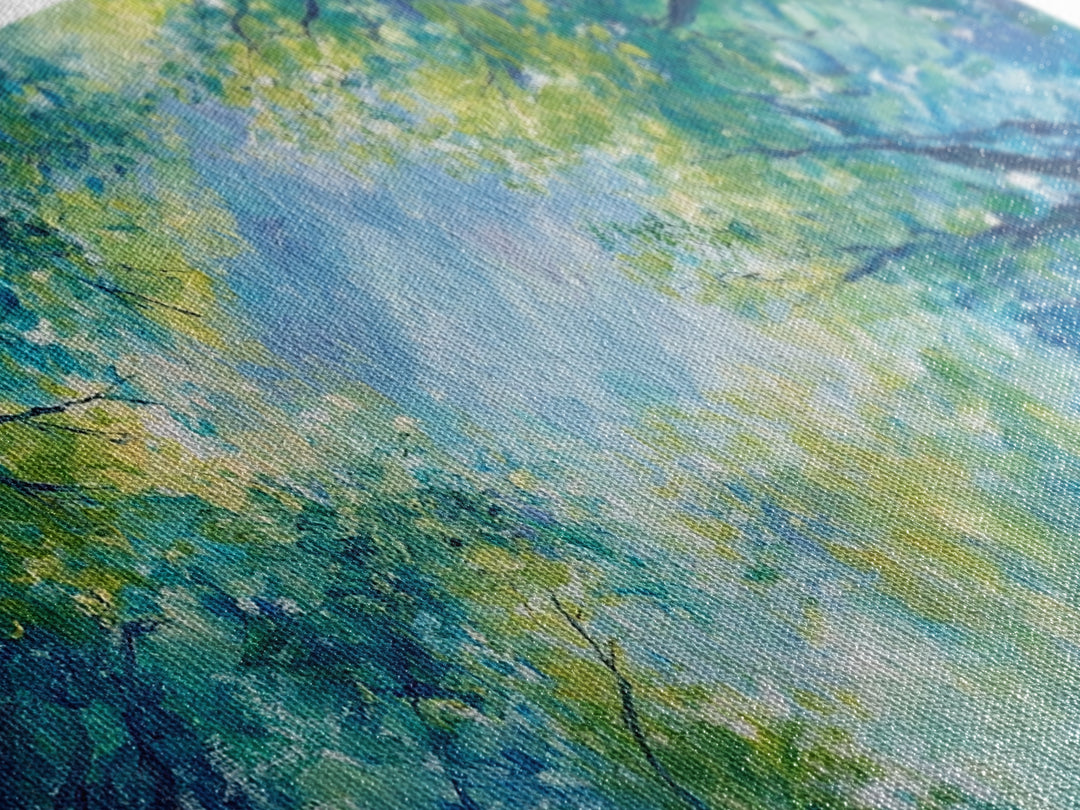 Canopy View, tree painting, green wall art, botanical prints, sage green wall art, whimsical art, Framed Canvas Print, gift idea