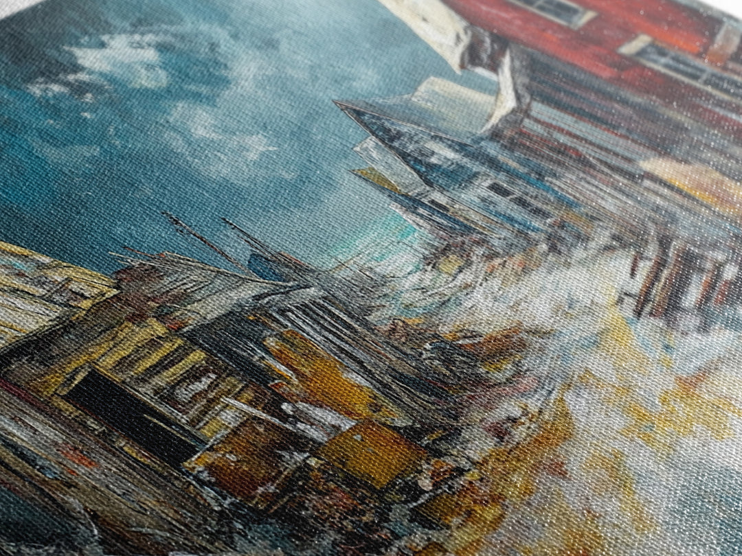 Abandoned Town Art, Rustic Decor, Moody Art, Western Landscape Art, Framed Canvas Print, Extra Wide Art, Farmhouse Art