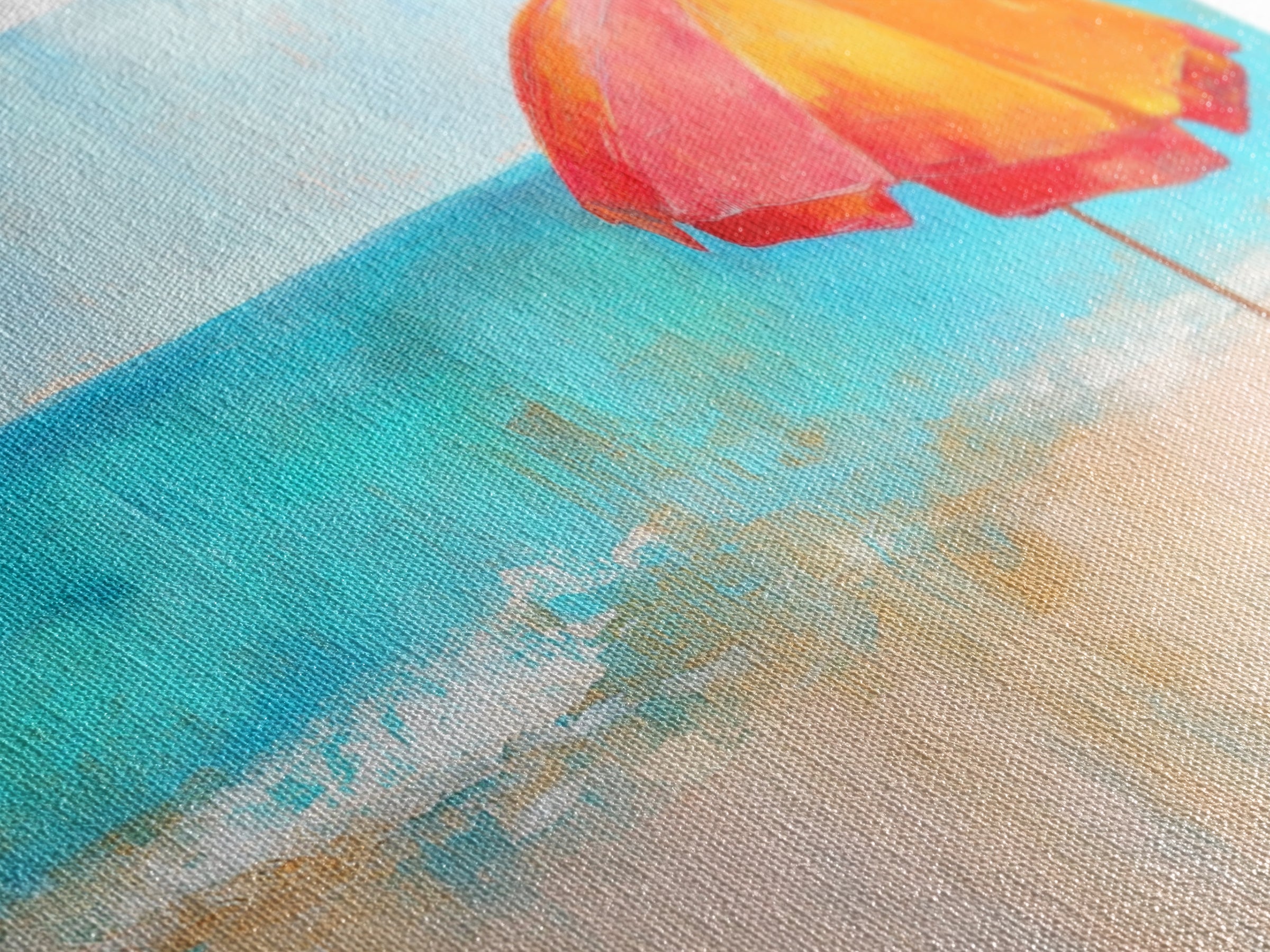 Beach Umbrella, Coastal Decor, Nautical Wall Art, Seascape Painting, Ocean Painting, Extra Wide Art, Framed Canvas Print, Beach House Art