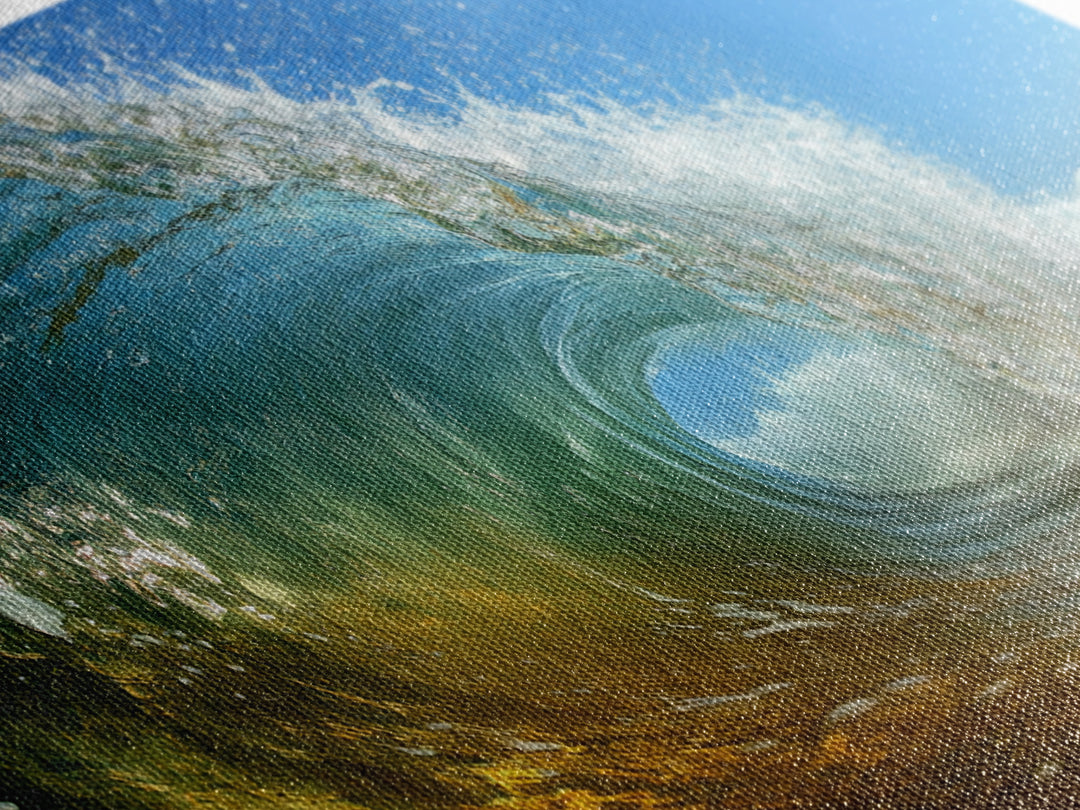 Barrel Wave, Surfing Photography, Panoramic Art, Canvas Print, Coastal Decor, Nautical Painting, Beach Wall Art, Surf Wall Art
