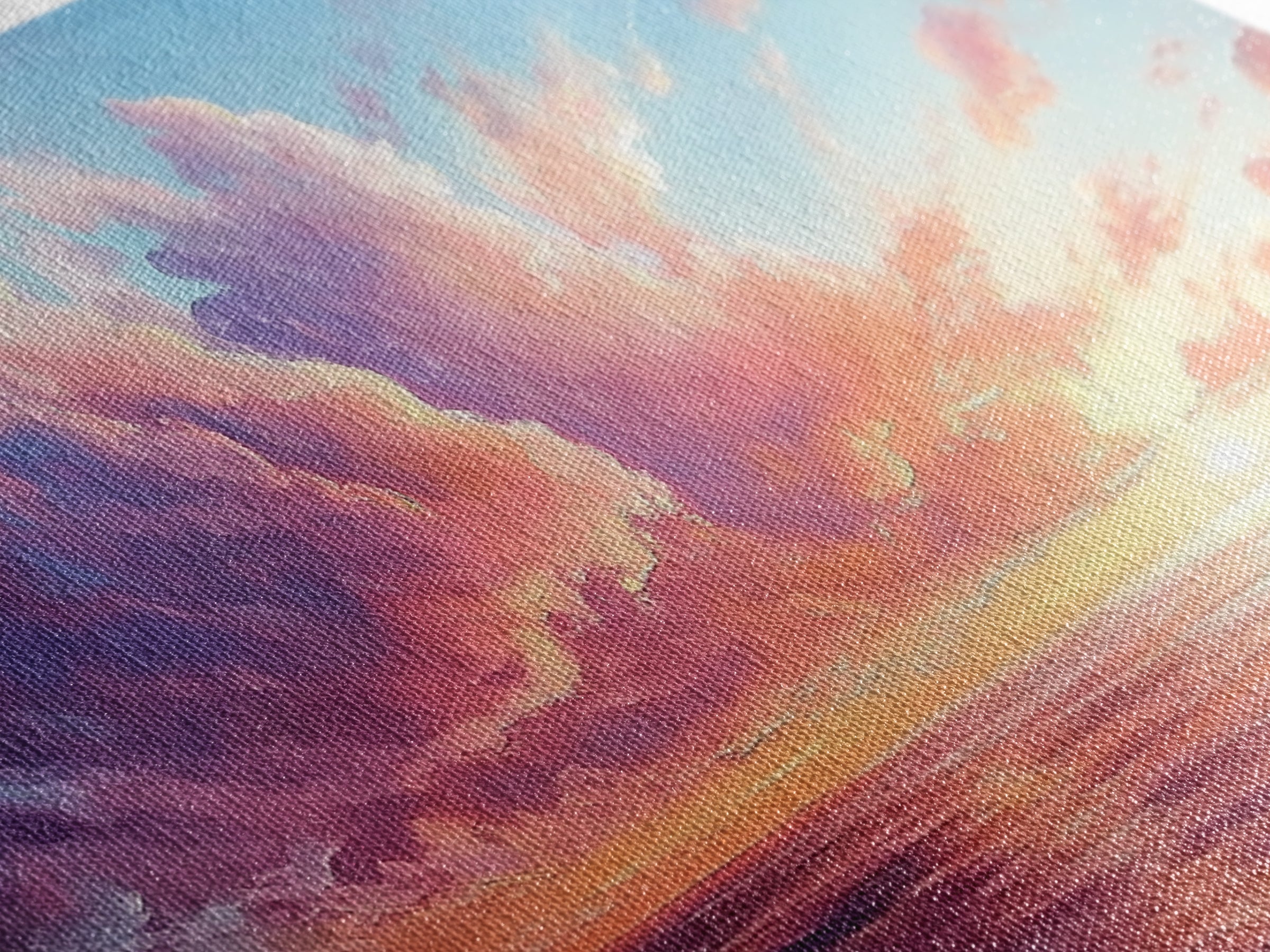 Seascape painting, framed canvas print, extra wide art, sunset painting, panoramic wall art, ocean waves, nautical wall art