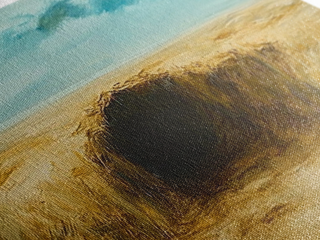 Desert Landscape, Ozymandias art, rustic wall art, above sofa art, extra wide art, panoramic painting, Canvas Print