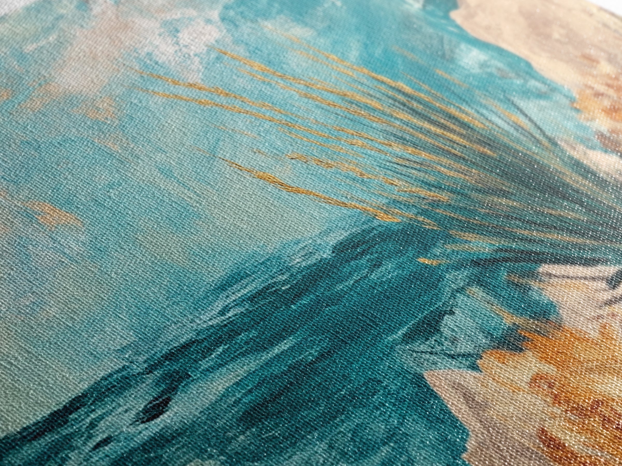 Coastal Desert Painting, agave painting, southwest wall art, Joshua tree art, coastal landscape art, Framed Canvas Print