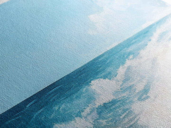 Ocean Beach Painting, seascape painting, coastal wall art, nautical decor, beach house art, panoramic painting, Canvas Print