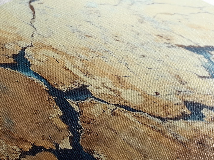 Cracked Earth, Abstract Painting, Earth Tones, Wabi Sabi Art, Minimalist Decor, Extra Wide Art, Framed Canvas Print, Rustic Art