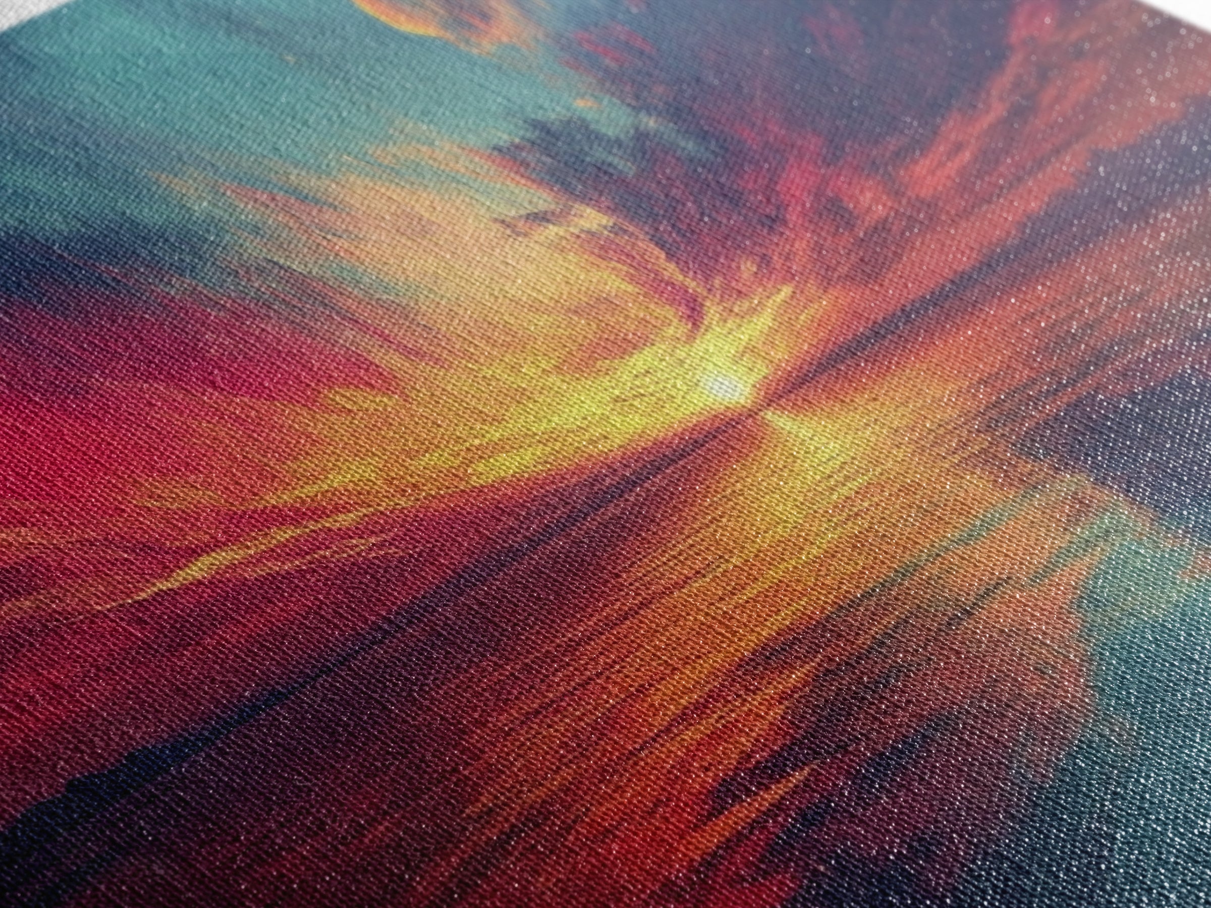 Cosmic Sunset, Dark Romance, Lofi Art, Moody Wall Art, Extra Wide Art, Above Couch Art, Framed Canvas Print, Bedroom Decor