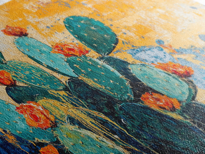 Cactus Painting, agave painting, southwest wall art, rustic decor, framed canvas print, desert painting, extra wide art, boho art