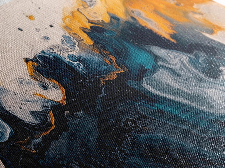 Abstract Ocean, Framed Canvas Print, coastal wall art, wabi sabi wall art, extra wide painting, contemporary abstract