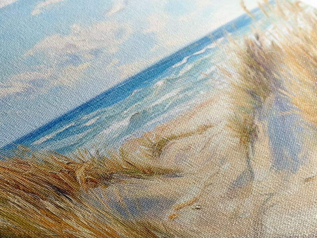 Beach Dunes, Coastal Painting, Nautical Wall Art, Canvas Print, Seascape Painting, Coastal Decor, Above Bed Wall Art, Farmhouse Art