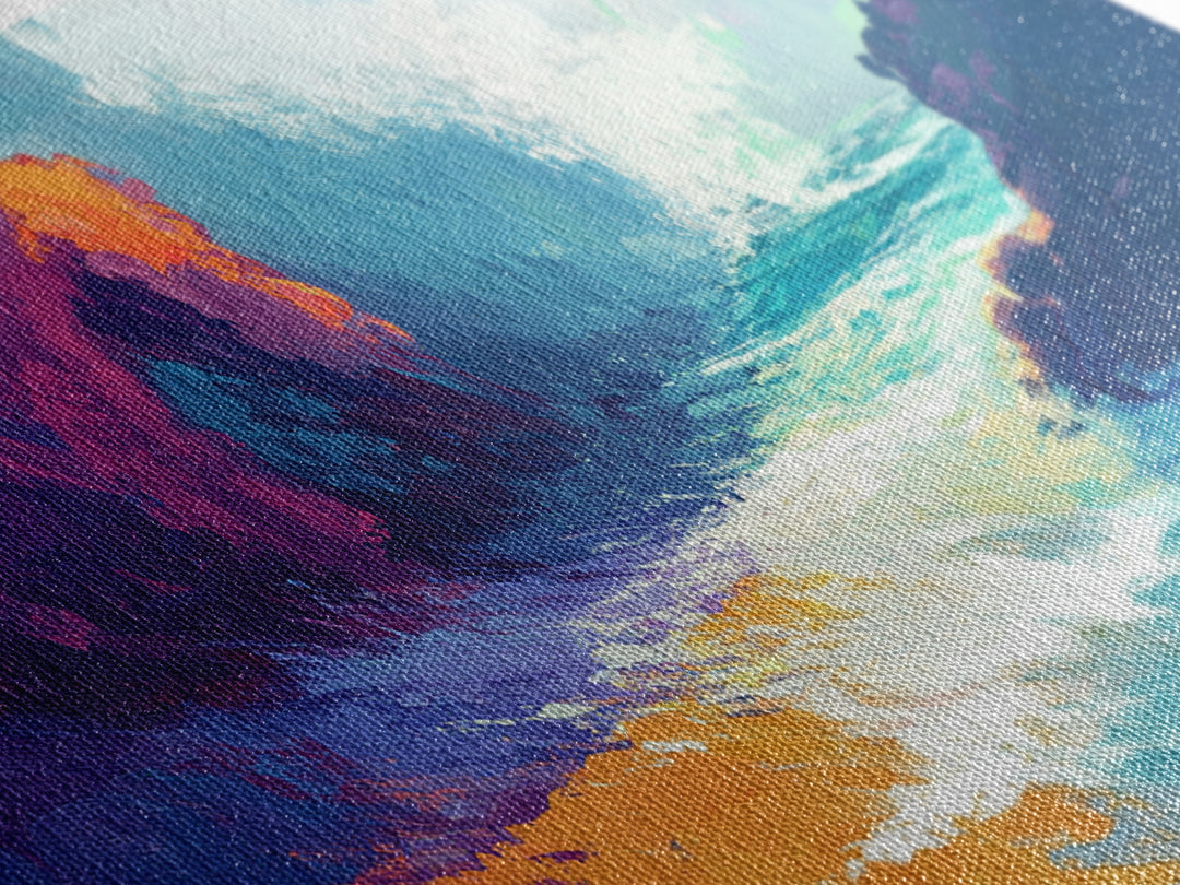 Abstract Seascape, Moody Ocean Painting, Dark Romance Painting, Nautical Wall Art, Coastal Decor, Framed Canvas Print, Large Art