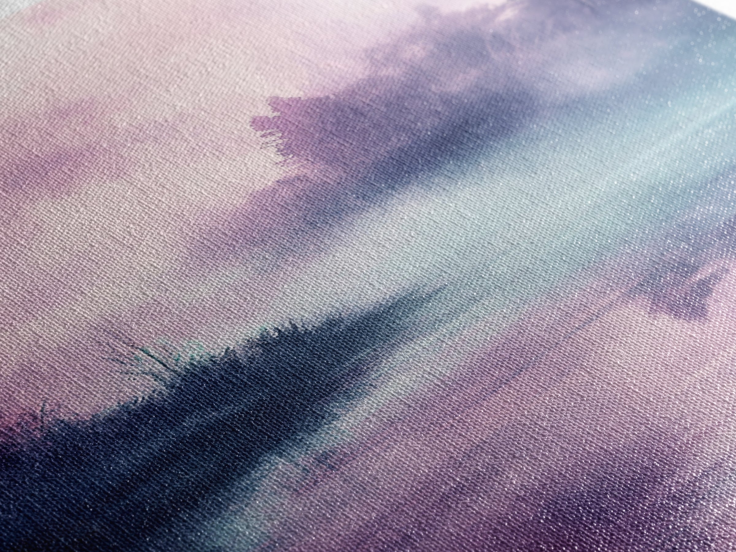 Pink Fog, moody art, landscape painting, light pink wall art, ethereal decor, minimalist art, framed canvas print, wabi sabi art