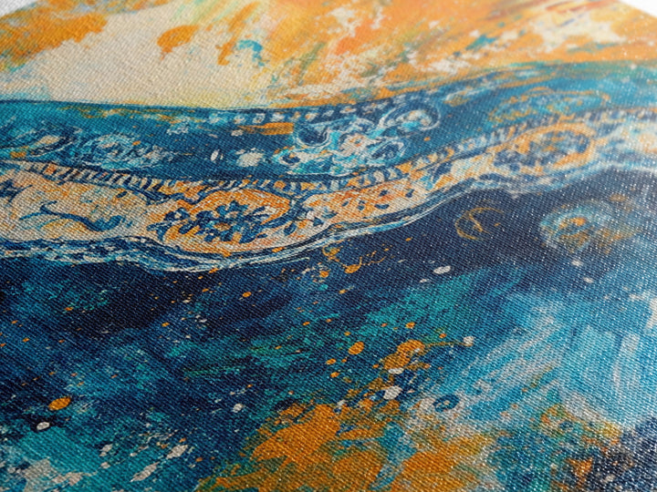 Abstract Ocean, Coastal Landscape Art, Blue and Green Wall Art, Teal Wall Art, Nautical Decor, Framed Canvas Print, Gift Idea