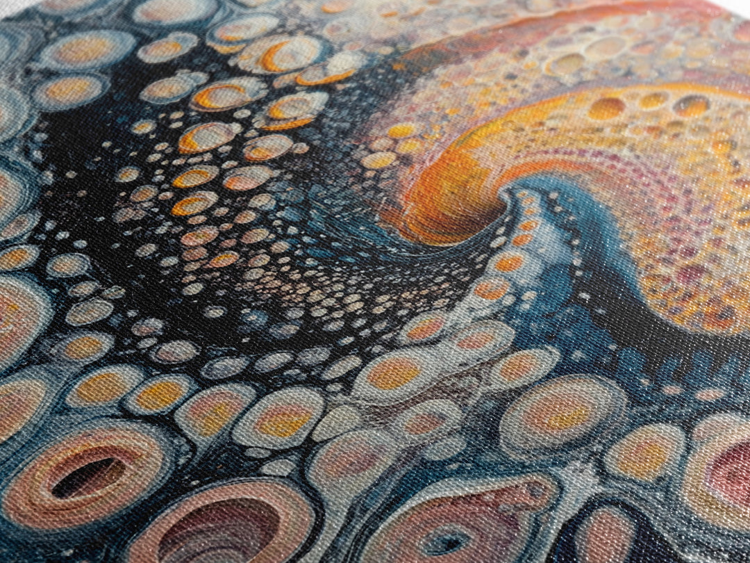 Abstract Swirl, Sacred Geometry Wall Art, Psychedelic Art, Science Art, Moody Art, Teal Wall Art, Canvas Print, Gift Idea