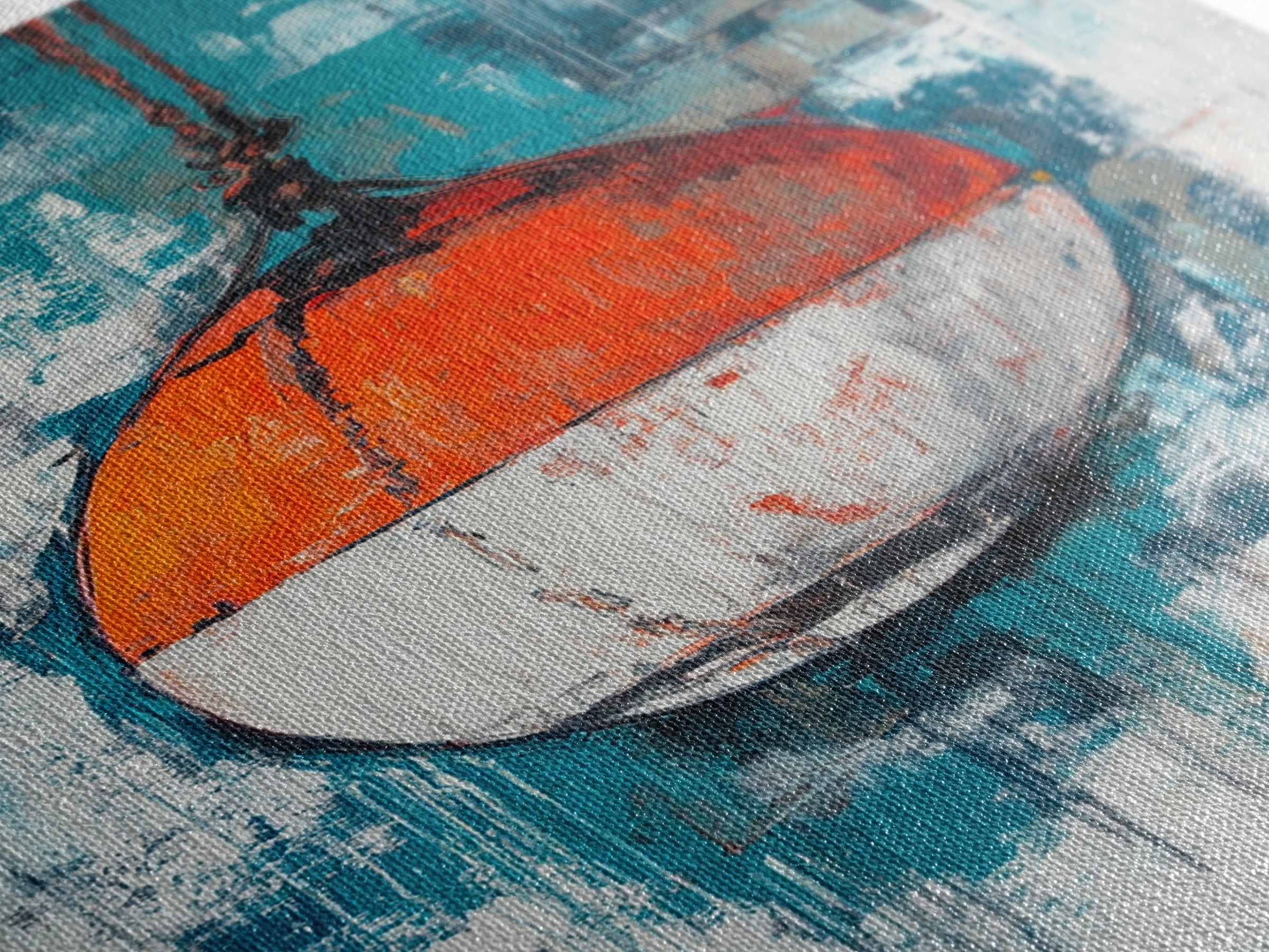 Nautical Buoy, nautical wall art, coastal decor, rustic wall art, gift idea, ocean painting, Framed Canvas Print, above bed wall art