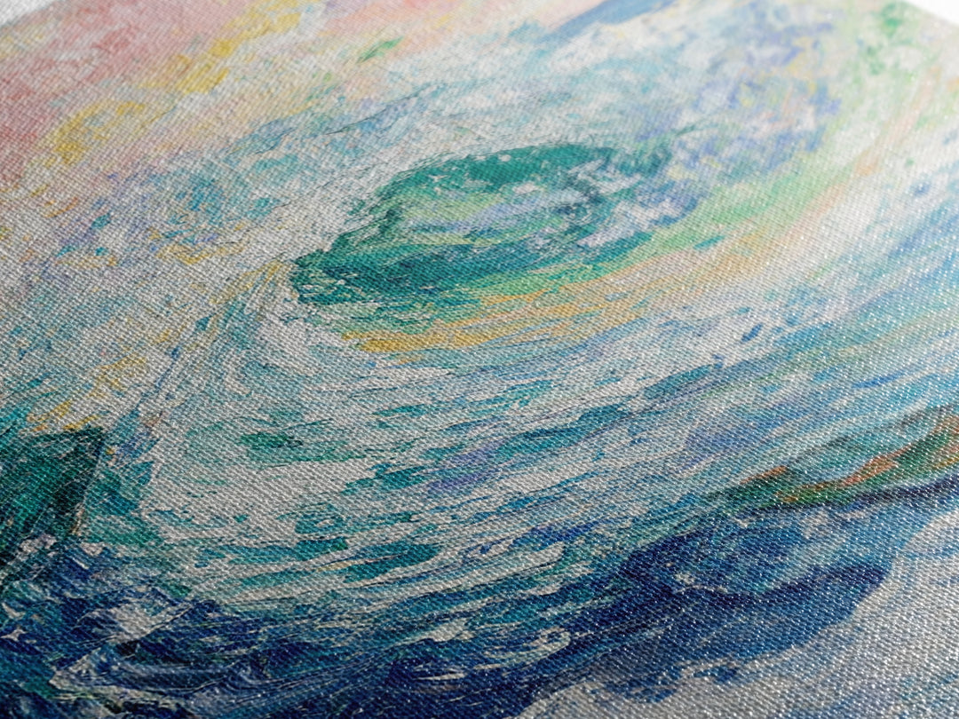Ocean Wave Painting, Surf Wall Art, Coastal Cowgirl Wall Art, Seascape Painting, Canvas Print, Nautical Decor, Beach House Art