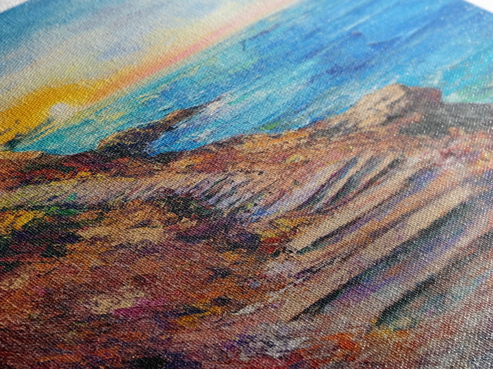 Coastal Path, landscape painting, nautical wall art, above sofa art, rustic decor, ocean view art, textured painting, canvas print