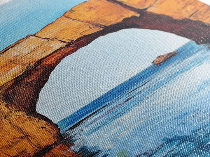 Ocean Arch, coastal painting, seascape painting, nautical decor, beach house art, extra wide art, framed canvas print, wall decor