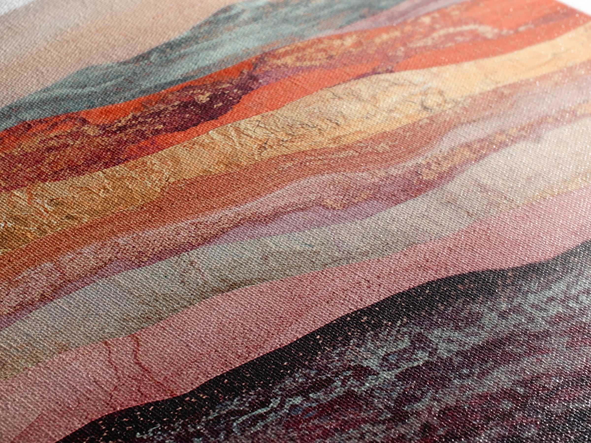 Abstract Landscape, mountain painting, geometric wall art, southwest wall art, moody art, gold abstract art, canvas print, wall art