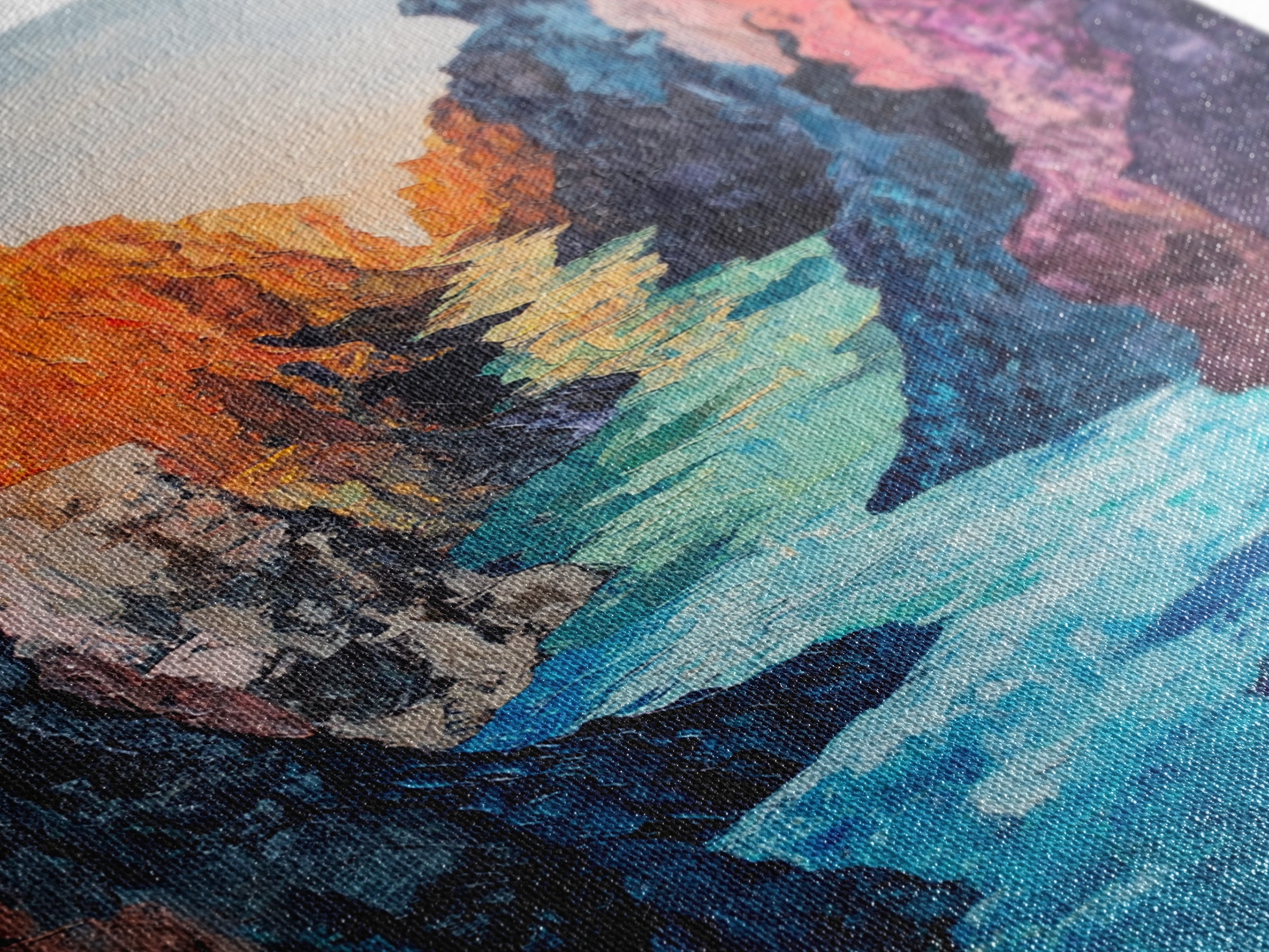 Canyon River, Southwest Wall Art, Canvas Print, Landscape Painting, Rustic Decor, Adventure Art, Moody Art, Tall Narrow Art