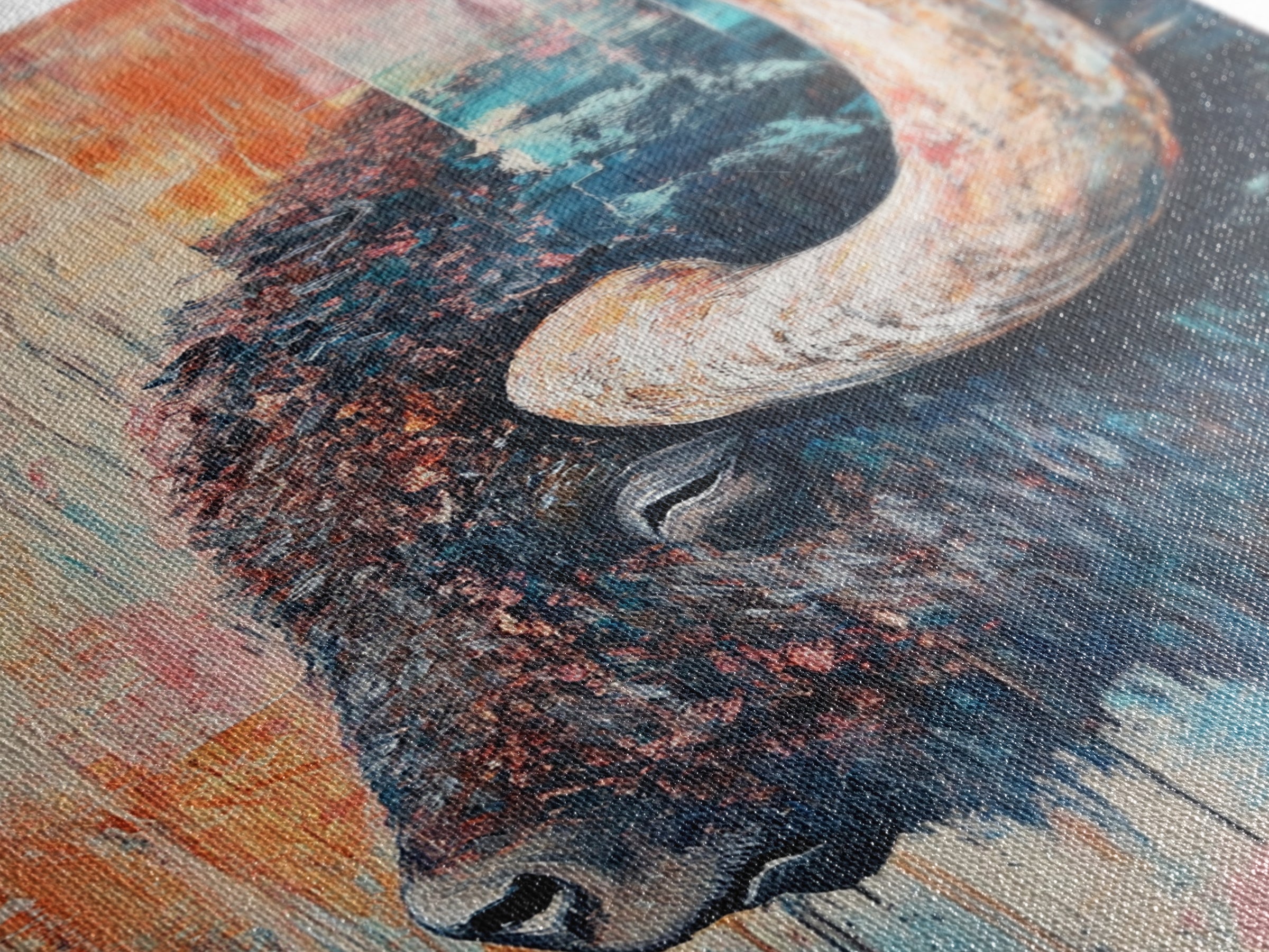 Buffalo Painting, Bull and Bear Art, Western Wall Art, Rustic Art, Farmhouse Art, Living Room Art, Canvas Print, Gift Idea