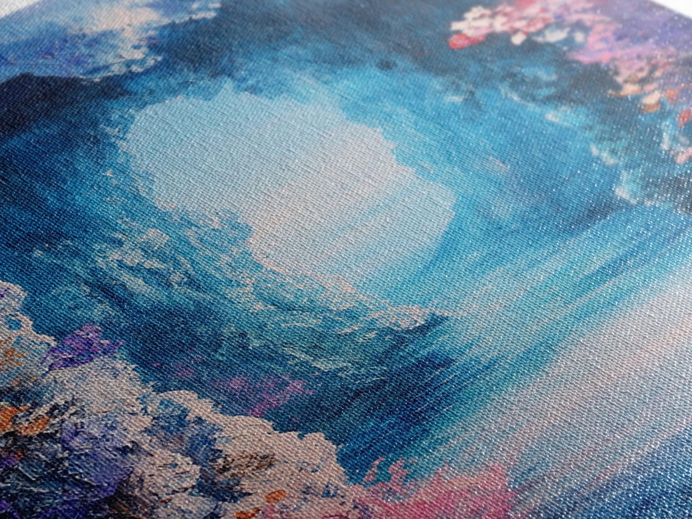 Dreamy Ocean Cave Canvas Print Fantasy Seascape Wall Art Mystical Nature Painting Boho Decor Beach Home Artwork Gift Under 100