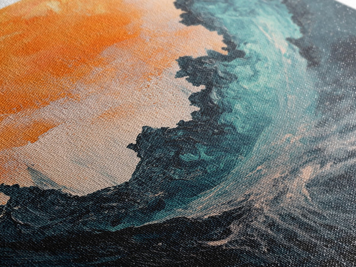 Abstract Wave Energy Canvas Print Moody Ocean Painting Stormy Water Art Modern Wall Decor Living Room Accent Gift Under 75