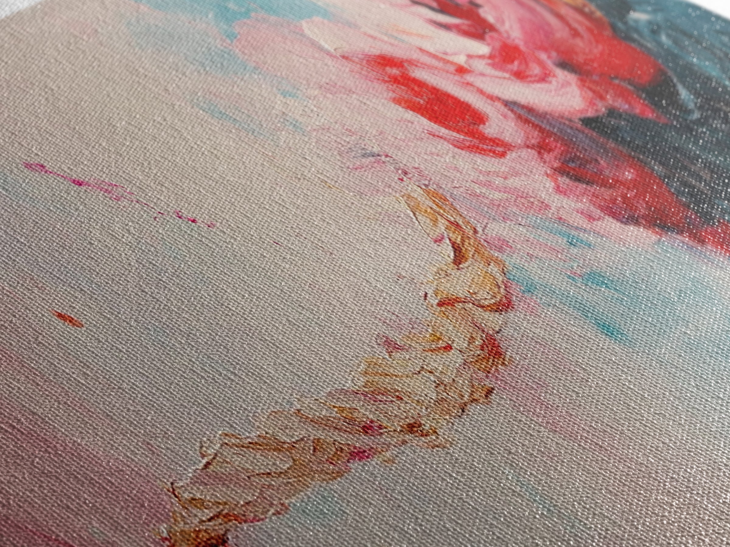 Romantic Floral Abstract Art, Soft Pastel Textured Painting, Feminine Boho Decor, Modern Bedroom Wall Art, Elegant Home Art