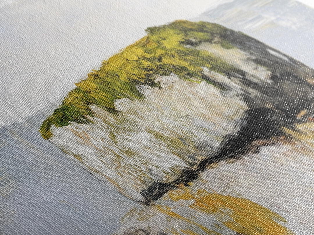 Coastal Rock Formation Canvas Print - Minimalist Seascape Wall Art, Neutral Home Decor, Nature Inspired Living Room Art,