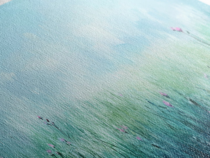 Dreamy Meadow Painting Framed Canvas Print - Soft Pastel Wildflower Art, Peaceful Nature Wall Decor, Bedroom BAesthetic, Gift Idea