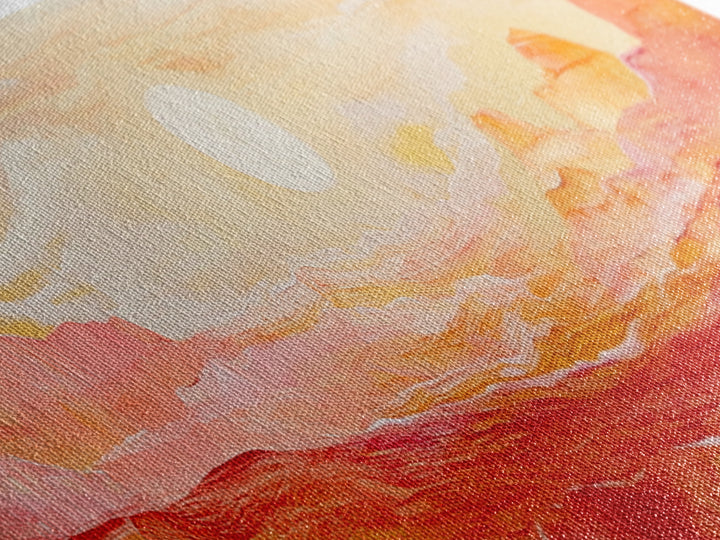 Desert Sunset Painting Warm Abstract Southwest Wall Art Minimalist Mountain Landscape Artwork Boho Home Decor Canvas Print