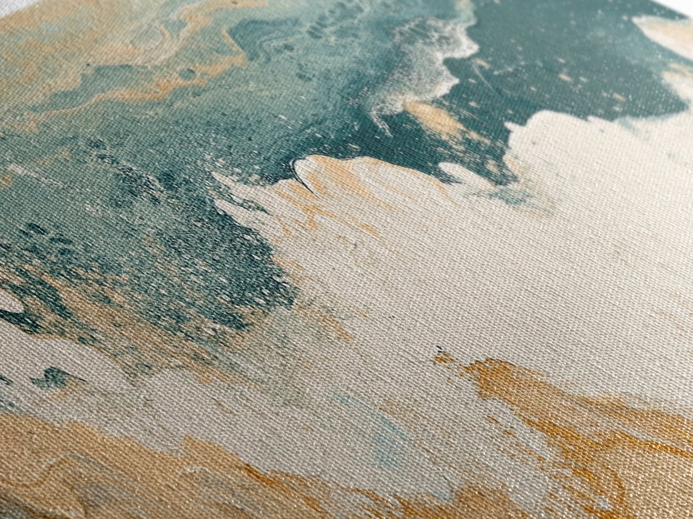 Abstract Ocean Waves Framed Canvas Print Coastal Wall Art, Beach House Decor, Modern Seascape, Large Wall Art, Minimalist Art