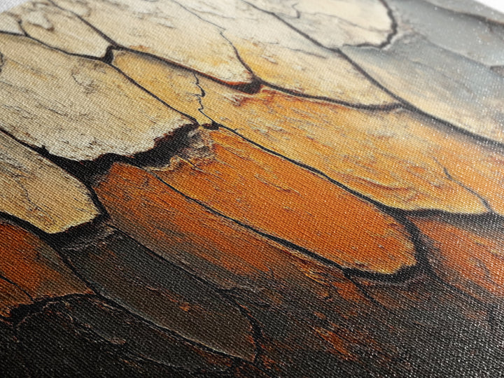 Cracked Earth, Textured Wall Art, Abstract Painting, Earthy Tones, Framed Canvas Print, Industrial Home Decor, Office Artwork