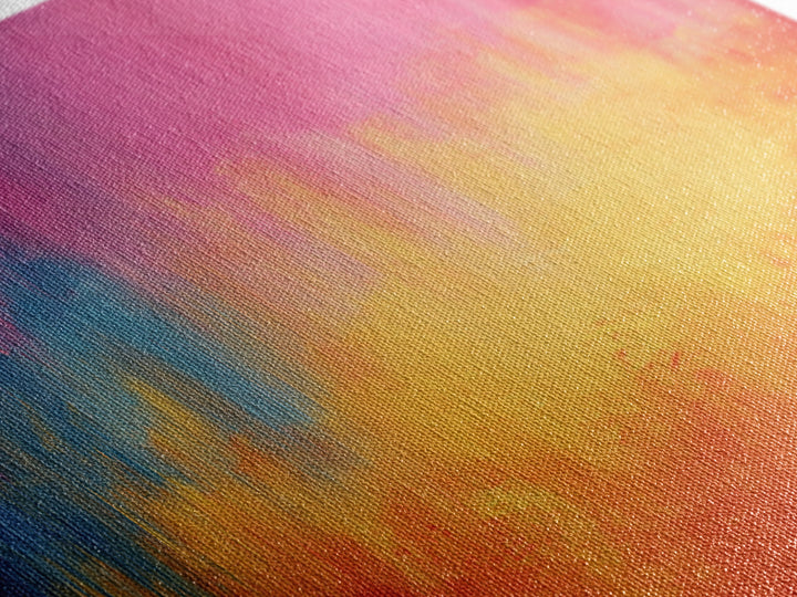 Colorful Gradient, Vibrant Abstract Painting, Modern Wall Art, Sunset Tones, Canvas Print, Boho Style, Living Room Artwork
