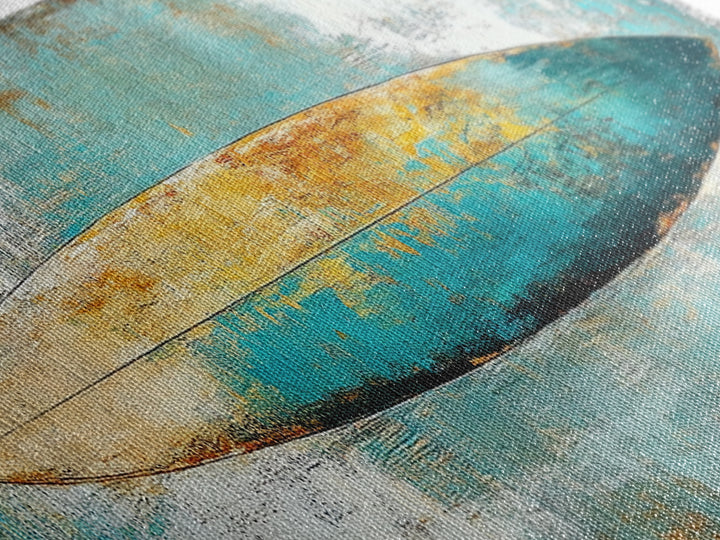 Surfboard Art, Beach Decor, Coastal Wall Art, Surfboard Painting, Beach Art, Bedroom Wall Art, Canvas Print, Framed Canvas Print