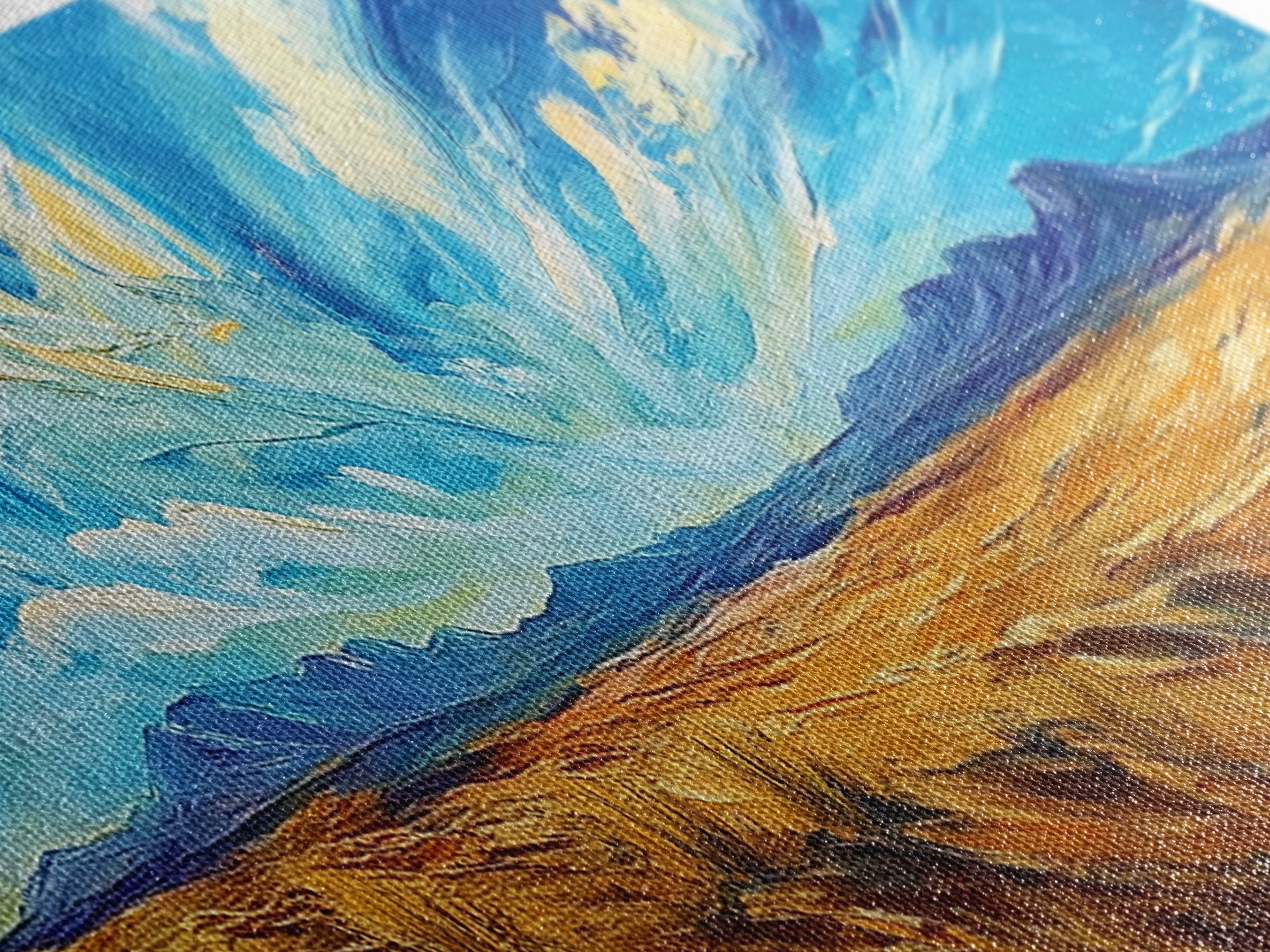 Desert Landscape, Sunset Over Mountains, Nature Painting, Home Decor, Living Room Art, Canvas Print, Framed Canvas Print