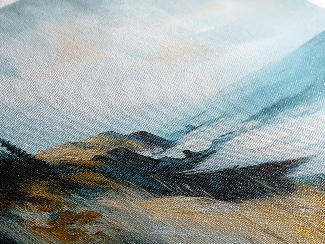 Coastal Cliff View Canvas Print Modern Landscape Painting, Minimalist Seascape Wall Art, Nature Theme Decor, Ocean View Artwork