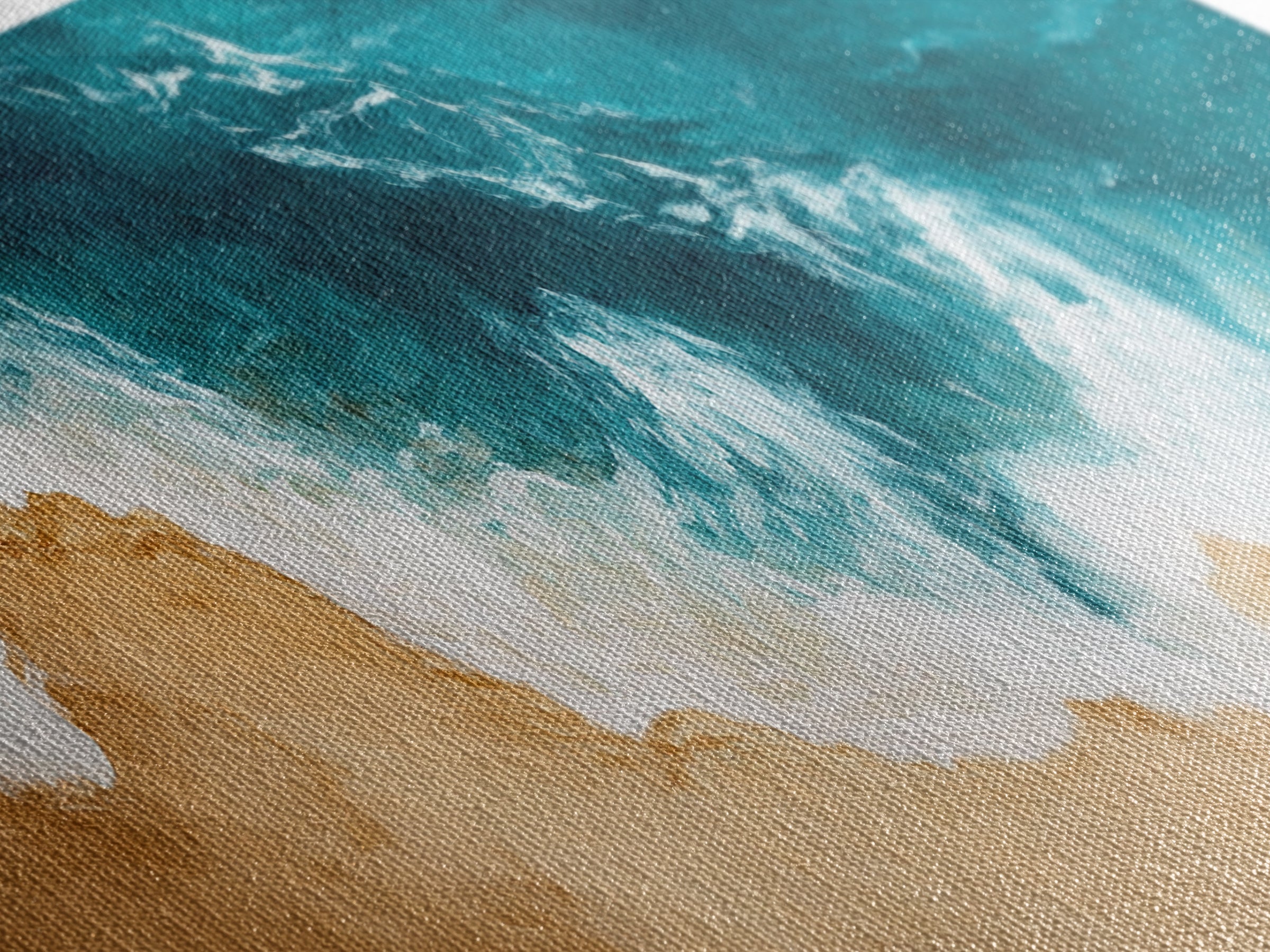 Aerial Beach View Canvas Print Abstract Seascape Painting, Ocean Waves , Nautical Coastal Wall Art, Minimalist Home Decor