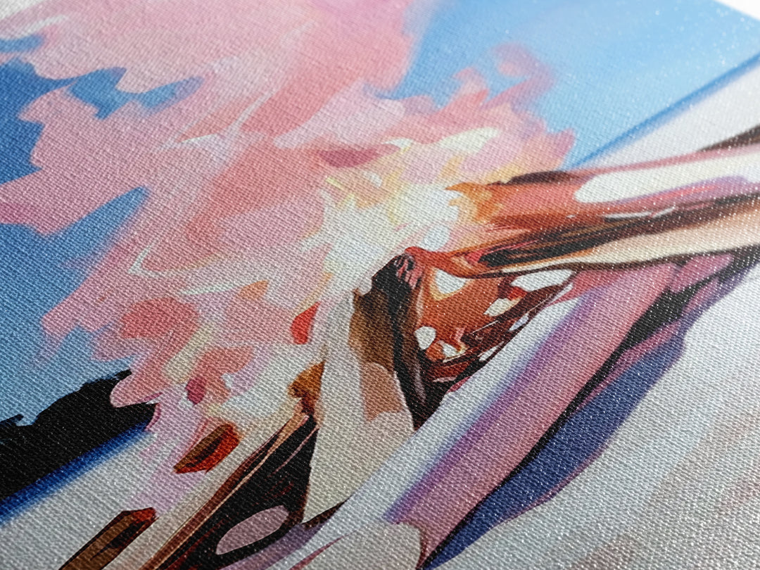 Bonfire Glow, Beach Campfire, Pink Flame Art, Framed Canvas Print, Coastal Decor, Warm Aesthetic, Living Room or Bedroom Wall Art