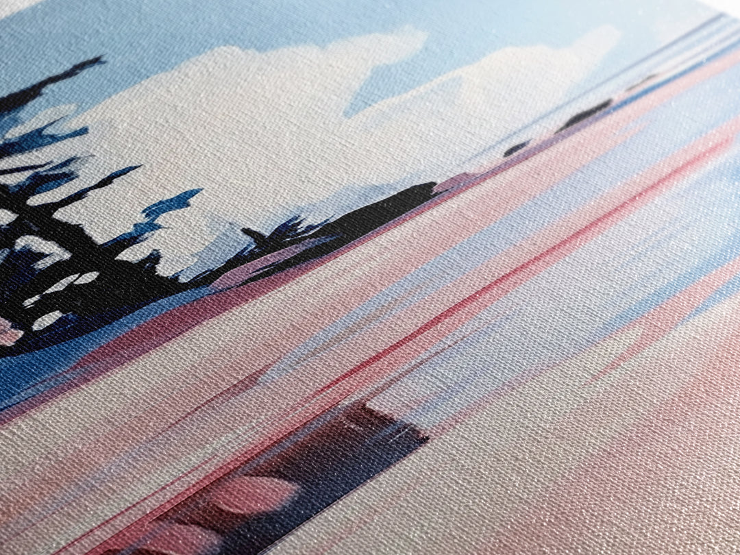 Coastal Serenity, Beach Landscape, Ocean Wall Art, Seascape Painting, Minimalist Art, Living Room Wall Decor, Framed Canvas Print