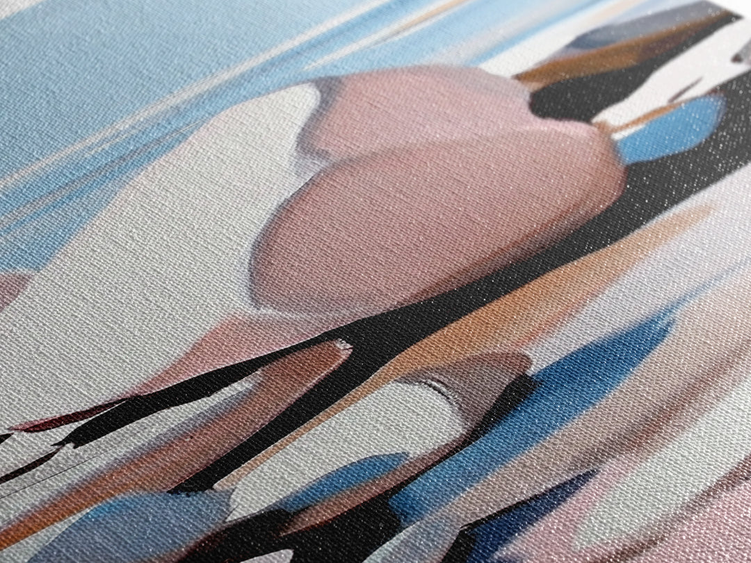 Coastal Rocks, Ocean Wall Art, Minimalist Seascape, Blue and White Decor, Beach House Aesthetic, Modern Landscape, Canvas Print