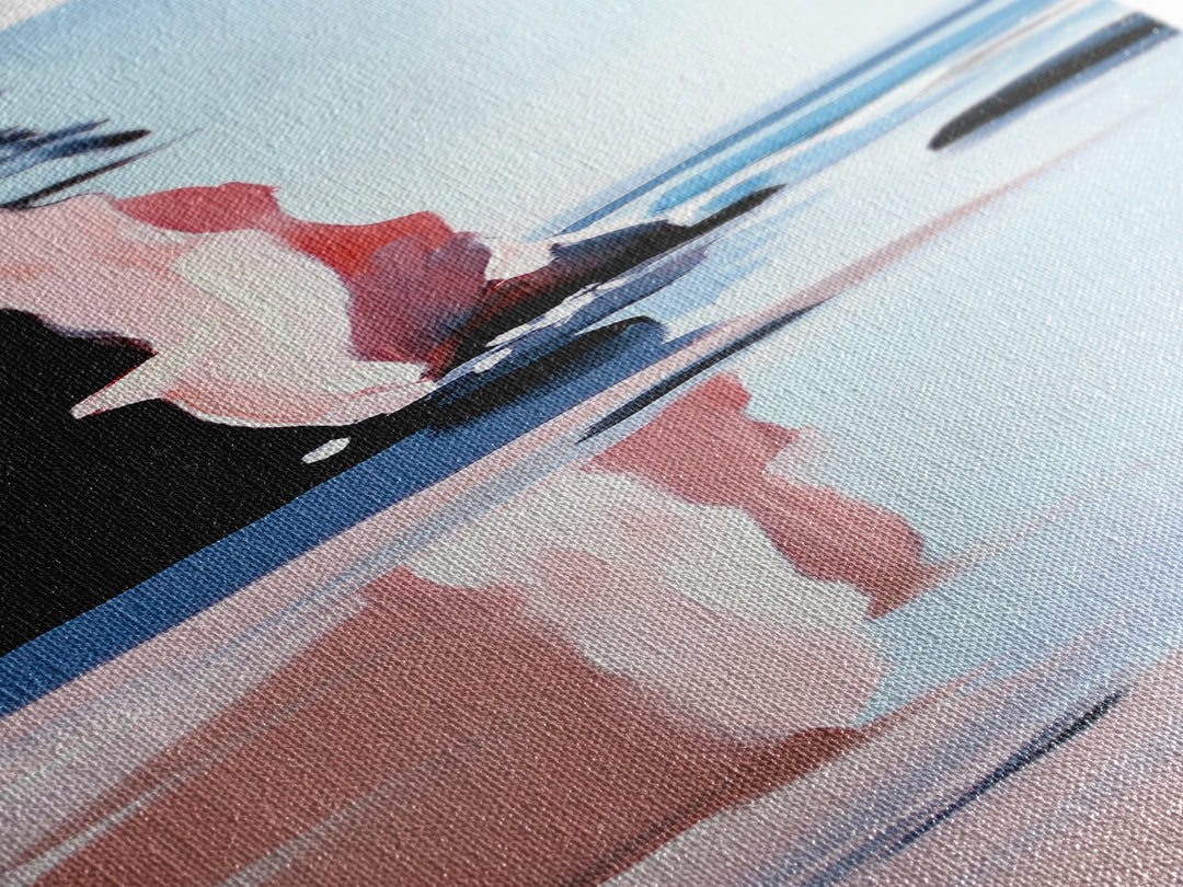 Clifftop Ocean View, Coastal Landscape Art, Serene Blue Decor, Nature Inspired Painting, Beach House Aesthetic, Framed Canvas Print