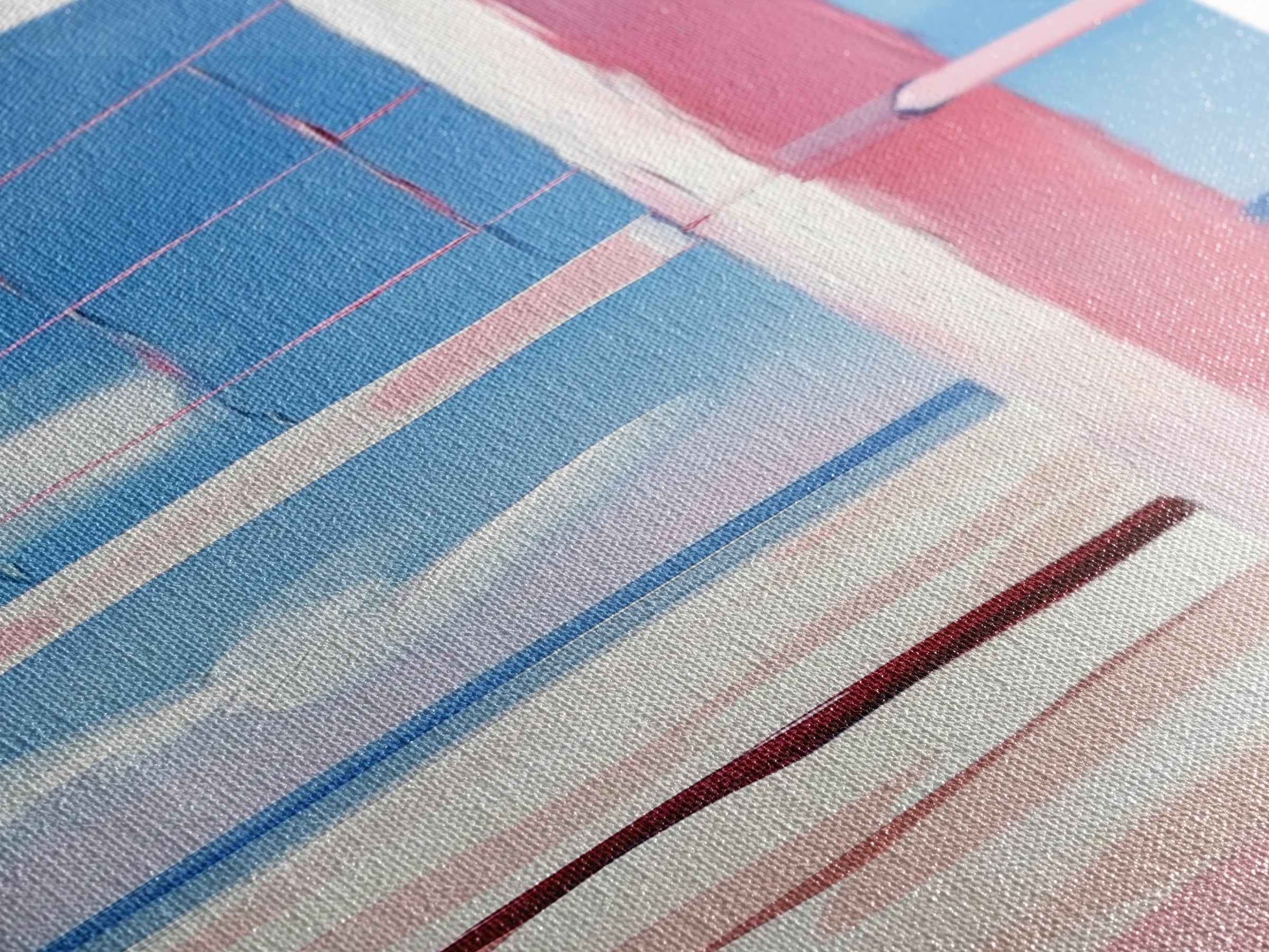 Beach Volleyball Net, Summer Fun, Pink Aesthetic, Framed Canvas Print, Modern Minimalist, Coastal Sports, Vacation Home Wall Art